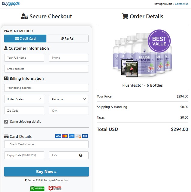 Flush Factor Plus Billing Interface